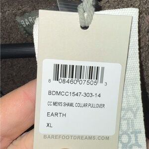 Barefoot Dreams Men's Shawl Collar Pullover Sweater - Earth